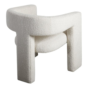 English Elm Armchair, Sculptural Boucle Upholstered Accent Seat for Modern Living Room Decor B2769P523713