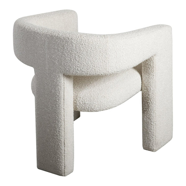 English Elm Armchair, Sculptural Boucle Upholstered Accent Seat for Modern Living Room Decor B2769P523713