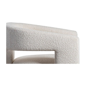 English Elm Armchair, Sculptural Boucle Upholstered Accent Seat for Modern Living Room Decor B2769P523713