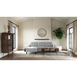English Elm Bookshelf, Walnut Wood Open Shelves with Flared Steel Legs Mid-century Modern Style B2769P523721
