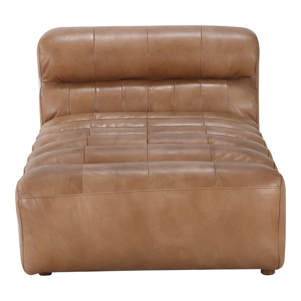 English Elm Chaise, Lounge in Top-grain Leather with Feather Blend Cushions for Living Room B2769P523726
