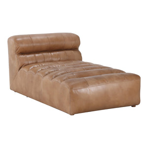 English Elm Chaise, Lounge in Top-grain Leather with Feather Blend Cushions for Living Room B2769P523726