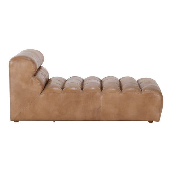 English Elm Chaise, Lounge in Top-grain Leather with Feather Blend Cushions for Living Room B2769P523726