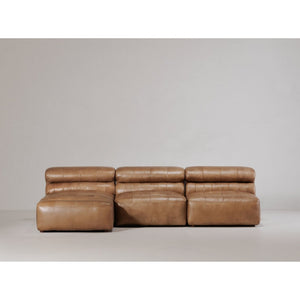 English Elm Chaise, Lounge in Top-grain Leather with Feather Blend Cushions for Living Room B2769P523726