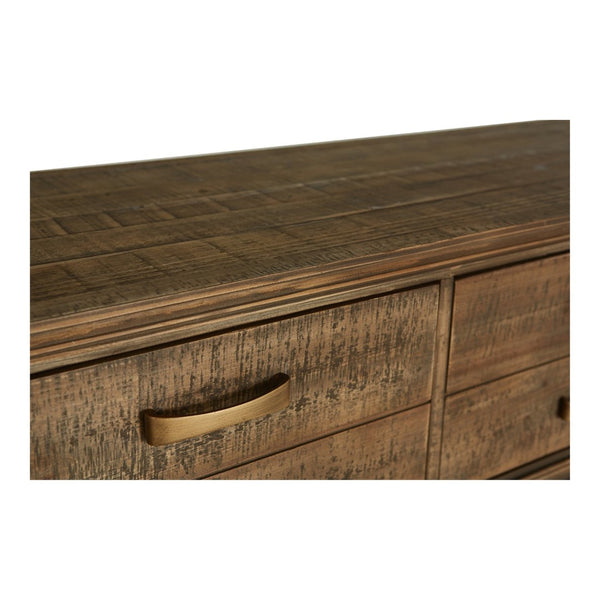 English Elm Console Table Reclaimed Fir Wood Four Drawer Storage Brass Base Entryway Accent B2769P523729