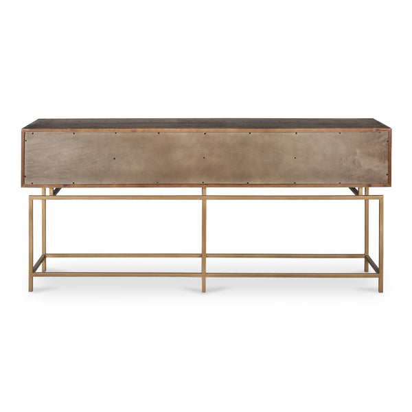 English Elm Console Table Reclaimed Fir Wood Four Drawer Storage Brass Base Entryway Accent B2769P523729