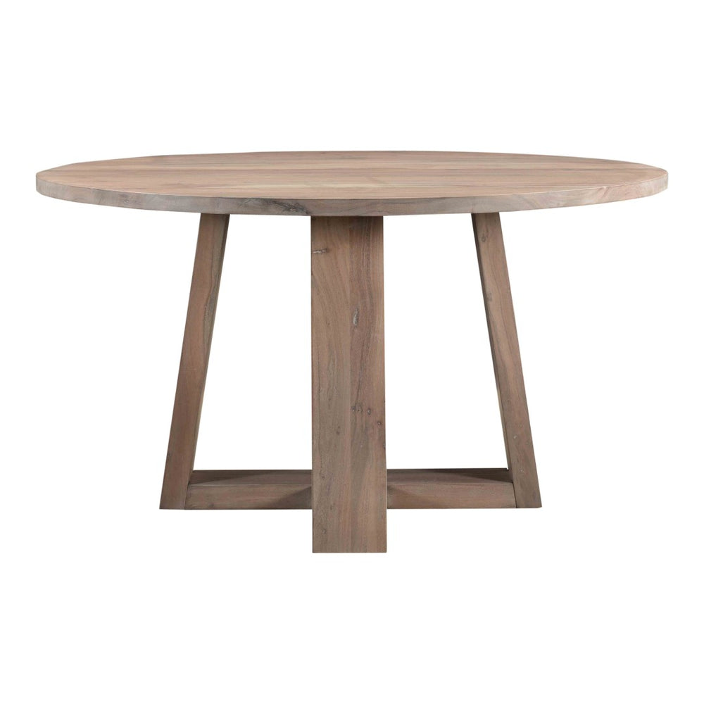 English Elm Dining Table Round Solid Acacia Wood Seats Four for Compact Contemporary Spaces B2769P523730