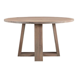 English Elm Dining Table Round Solid Acacia Wood Seats Four for Compact Contemporary Spaces B2769P523730
