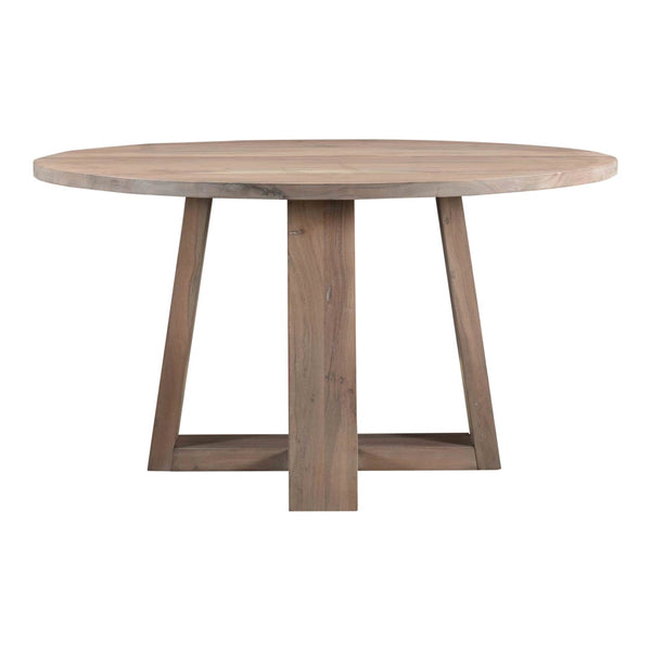 English Elm Dining Table Round Solid Acacia Wood Seats Four for Compact Contemporary Spaces B2769P523730