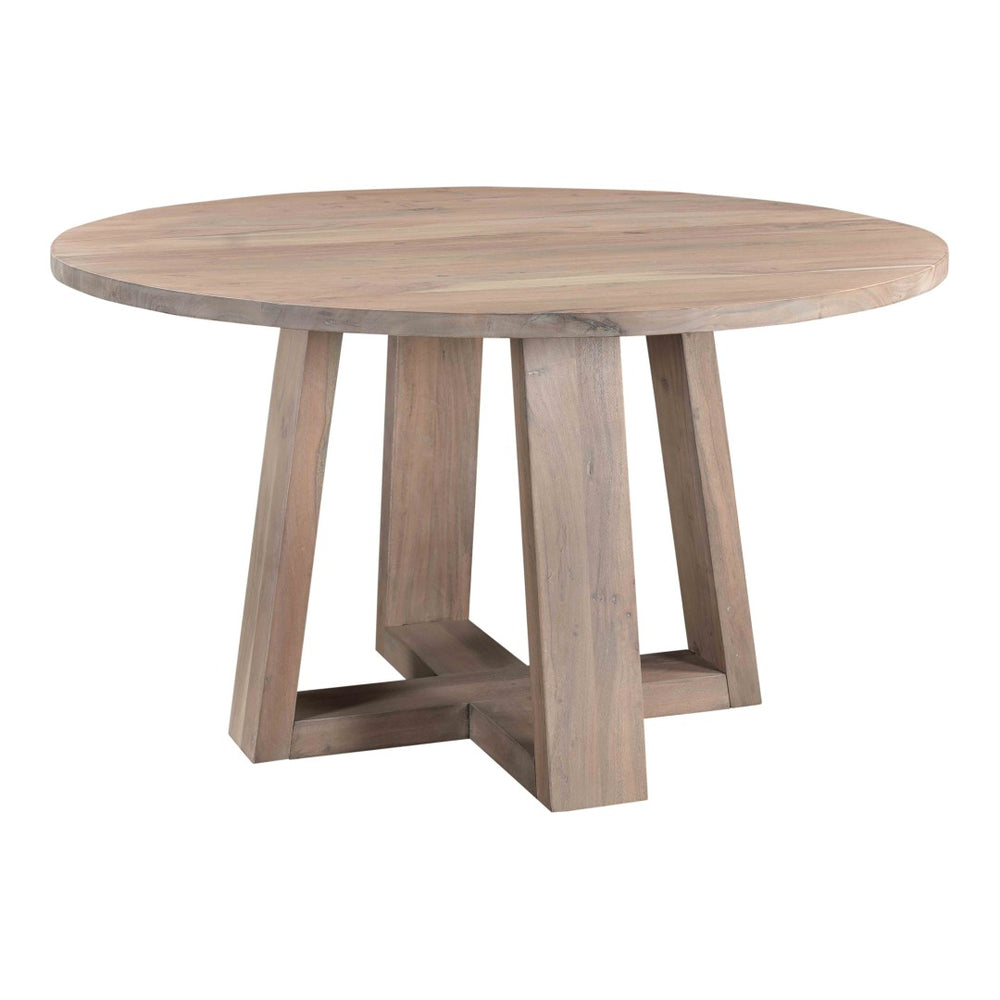English Elm Dining Table Round Solid Acacia Wood Seats Four for Compact Contemporary Spaces B2769P523730