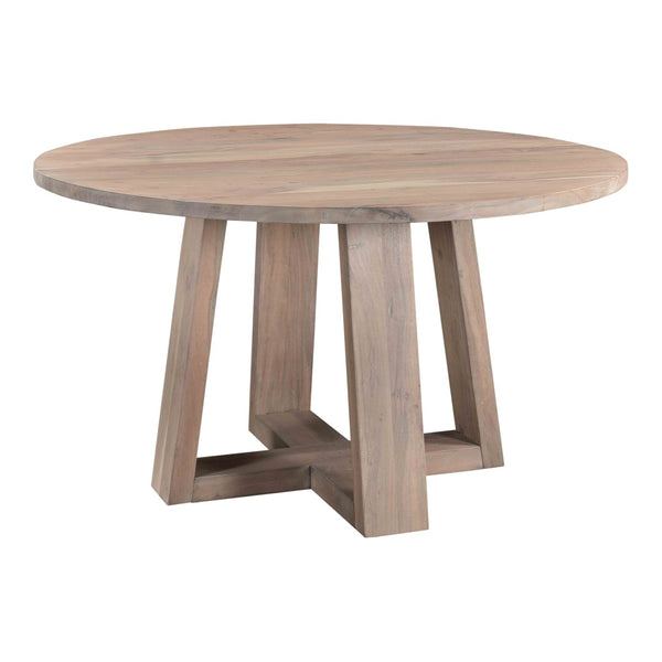English Elm Dining Table Round Solid Acacia Wood Seats Four for Compact Contemporary Spaces B2769P523730