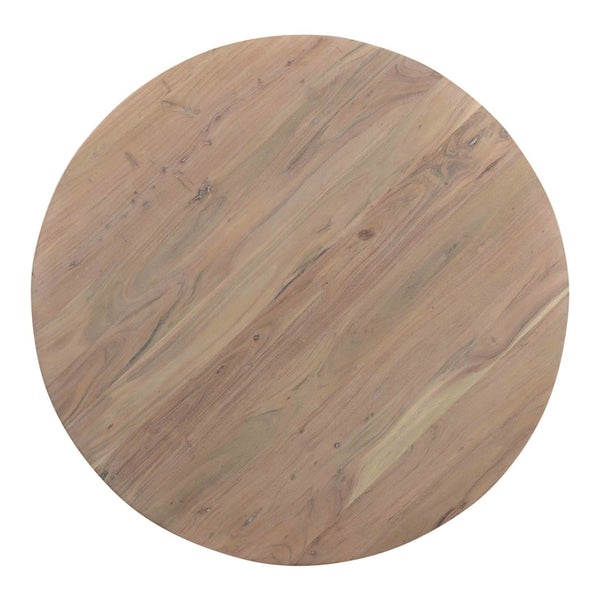 English Elm Dining Table Round Solid Acacia Wood Seats Four for Compact Contemporary Spaces B2769P523730