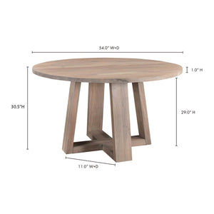 English Elm Dining Table Round Solid Acacia Wood Seats Four for Compact Contemporary Spaces B2769P523730
