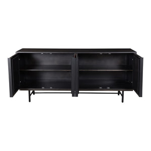 English Elm Sideboard, Solid Sheesham Mango Wood Iron Base Contemporary Dining Storage Cabinet B2769P523733