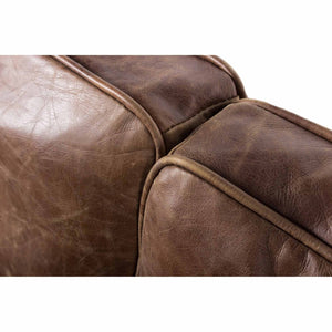 English Elm Sofa, Three Seat Top Grain Leather with Exposed Wood Frame for Rustic Living Rooms B2769P523736