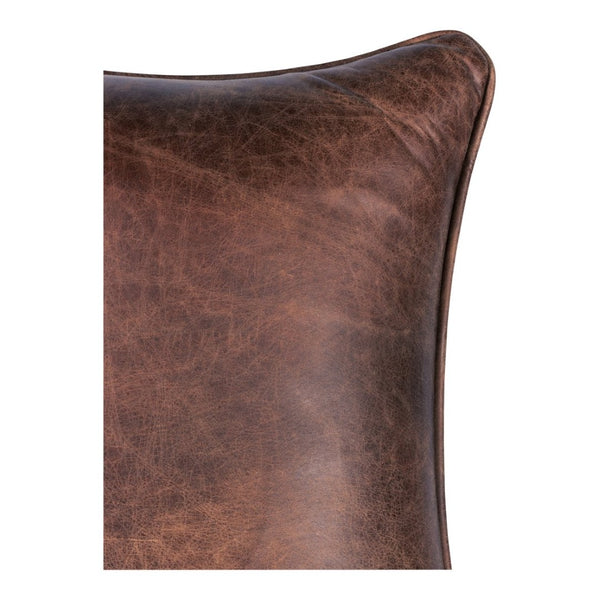 English Elm Club Chair in Aniline Dyed Top Grain Leather with Iron Frame for Study or Living Room B2769P523737