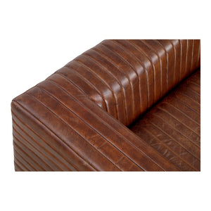 English Elm Sofa, Channel Stitched Top Grain Leather Three Seat Living Room Architectural Design B2769P523740