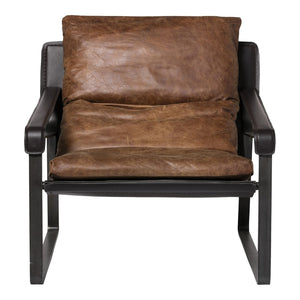 English Elm Club Chair Top Grain Aniline Leather Accent Seat for Living Room or Study B2769P523743