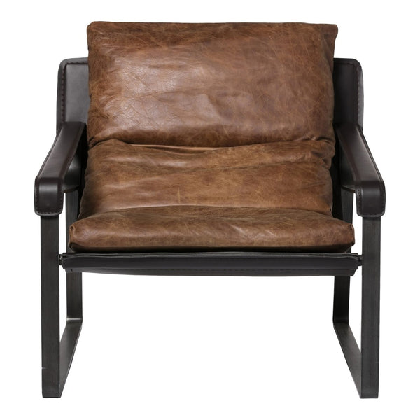 English Elm Club Chair Top Grain Aniline Leather Accent Seat for Living Room or Study B2769P523743