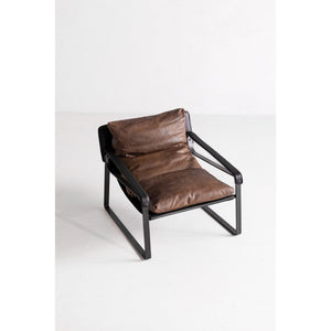 English Elm Club Chair Top Grain Aniline Leather Accent Seat for Living Room or Study B2769P523743