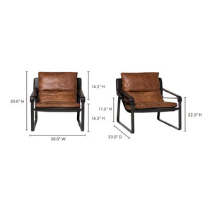 English Elm Club Chair Top Grain Aniline Leather Accent Seat for Living Room or Study B2769P523743