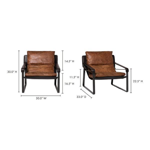 English Elm Club Chair Top Grain Aniline Leather Accent Seat for Living Room or Study B2769P523743