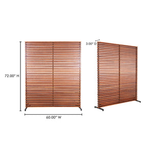 English Elm Room Divider Panel Hardwood Slats Aluminum Frame Open Plan Living Space Accent B2769P523760