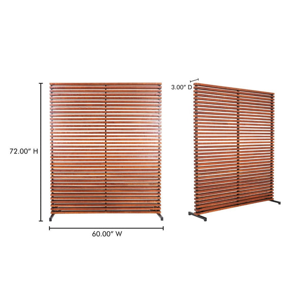 English Elm Room Divider Panel Hardwood Slats Aluminum Frame Open Plan Living Space Accent B2769P523760