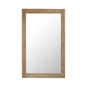English Elm Floor Mirror with Reclaimed Wood Frame Weathered Grain Texture for Bedroom or Entryway B2769P523766
