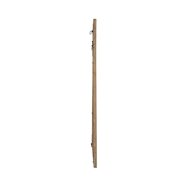 English Elm Floor Mirror with Reclaimed Wood Frame Weathered Grain Texture for Bedroom or Entryway B2769P523766