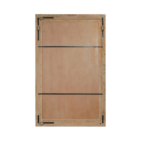 English Elm Floor Mirror with Reclaimed Wood Frame Weathered Grain Texture for Bedroom or Entryway B2769P523766