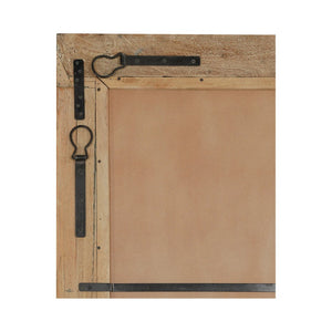 English Elm Floor Mirror with Reclaimed Wood Frame Weathered Grain Texture for Bedroom or Entryway B2769P523766
