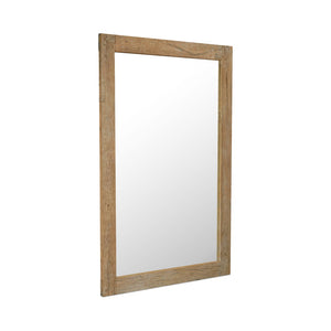 English Elm Floor Mirror with Reclaimed Wood Frame Weathered Grain Texture for Bedroom or Entryway B2769P523766