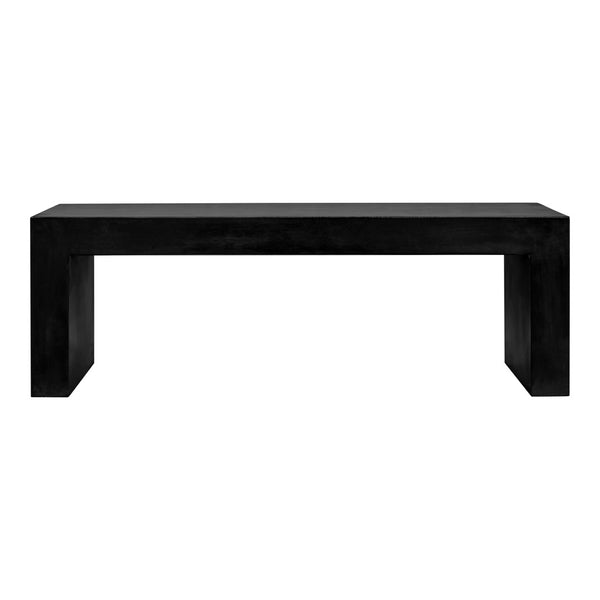 English Elm Bench, Fiber Reinforced Concrete Sculptural Seat for Modern Indoor Outdoor Spaces Black B2769P523772