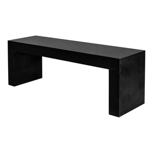 English Elm Bench, Fiber Reinforced Concrete Sculptural Seat for Modern Indoor Outdoor Spaces Black B2769P523772