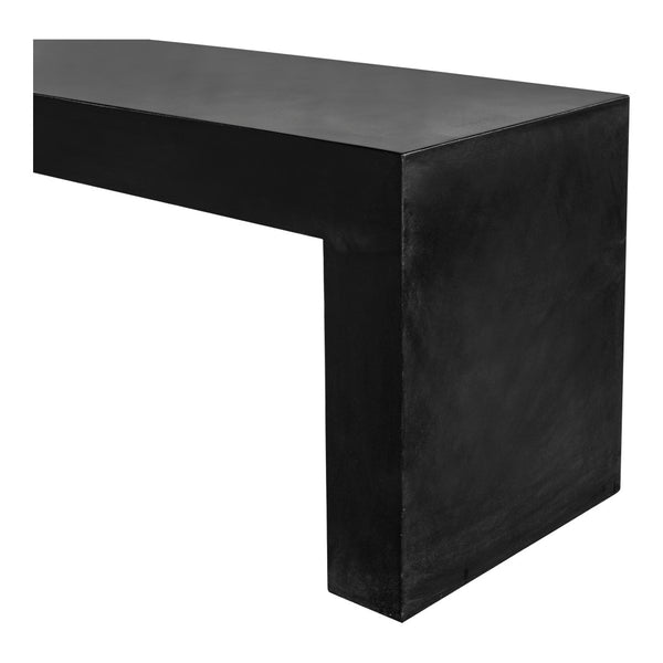 English Elm Bench, Fiber Reinforced Concrete Sculptural Seat for Modern Indoor Outdoor Spaces Black B2769P523772