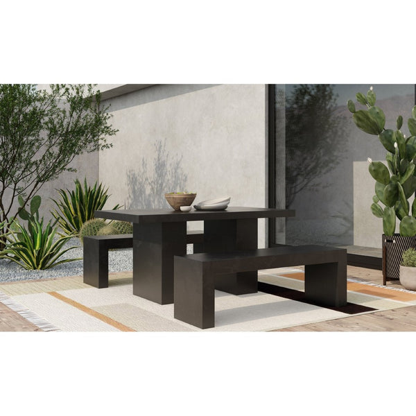 English Elm Bench, Fiber Reinforced Concrete Sculptural Seat for Modern Indoor Outdoor Spaces Black B2769P523772