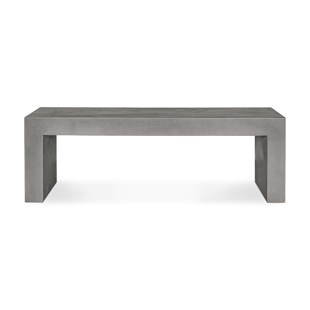 English Elm Bench, Fiber Reinforced Concrete Sculptural Seat for Modern Indoor Outdoor Spaces Grey B2769P523778