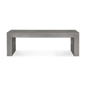 English Elm Bench, Fiber Reinforced Concrete Sculptural Seat for Modern Indoor Outdoor Spaces Grey B2769P523778