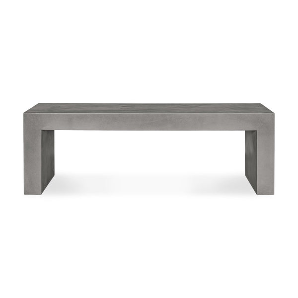 English Elm Bench, Fiber Reinforced Concrete Sculptural Seat for Modern Indoor Outdoor Spaces Grey B2769P523778