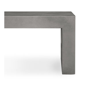 English Elm Bench, Fiber Reinforced Concrete Sculptural Seat for Modern Indoor Outdoor Spaces Grey B2769P523778