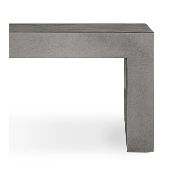 English Elm Bench, Fiber Reinforced Concrete Sculptural Seat for Modern Indoor Outdoor Spaces Grey B2769P523778