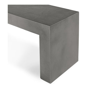 English Elm Bench, Fiber Reinforced Concrete Sculptural Seat for Modern Indoor Outdoor Spaces Grey B2769P523778