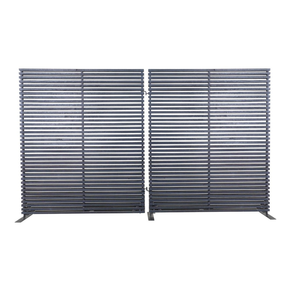English Elm Screen, Hardwood Slat Room Divider with Aluminum Frame for Modern Open Living B2769P523779