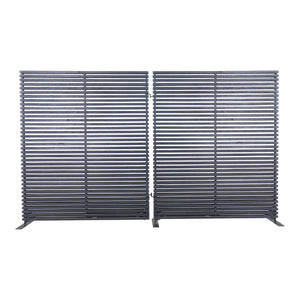 English Elm Screen, Hardwood Slat Room Divider with Aluminum Frame for Modern Open Living B2769P523779