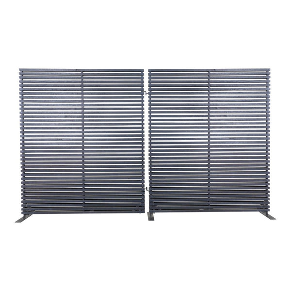 English Elm Screen, Hardwood Slat Room Divider with Aluminum Frame for Modern Open Living B2769P523779