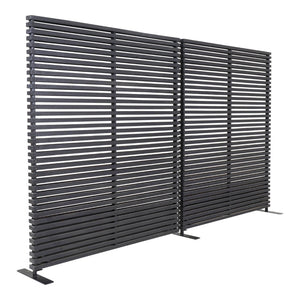 English Elm Screen, Hardwood Slat Room Divider with Aluminum Frame for Modern Open Living B2769P523779