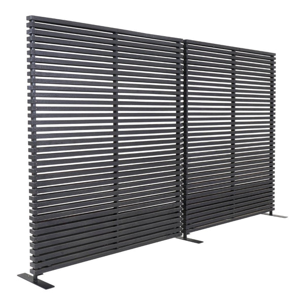 English Elm Screen, Hardwood Slat Room Divider with Aluminum Frame for Modern Open Living B2769P523779