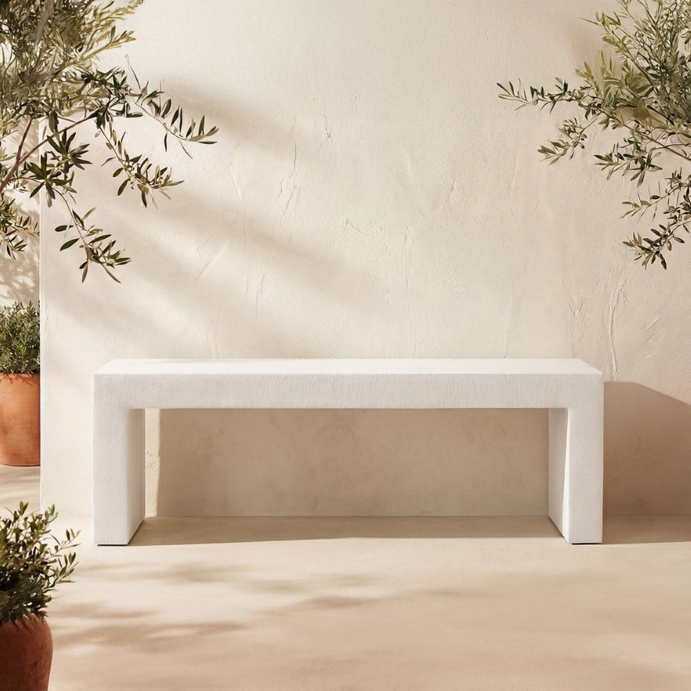 English Elm Bench, Fiber Reinforced Concrete Seats Three Minimalist Indoor Outdoor Entryway B2769P523785