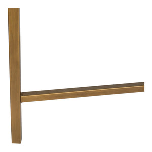 English Elm Console Table Art Deco Shagreen Top Brass Leg Accents Black Oak Entryway Statement B2769P530536